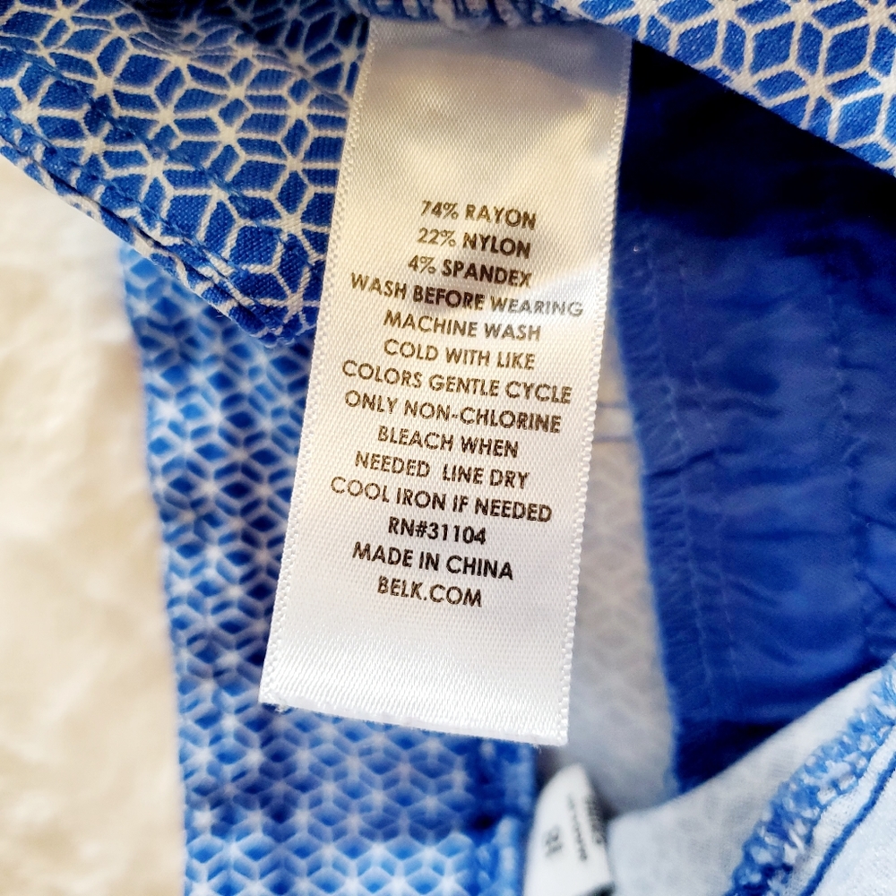 KIM ROGERS Blue Pattern Comfort Capris - Picture 5 of 9
